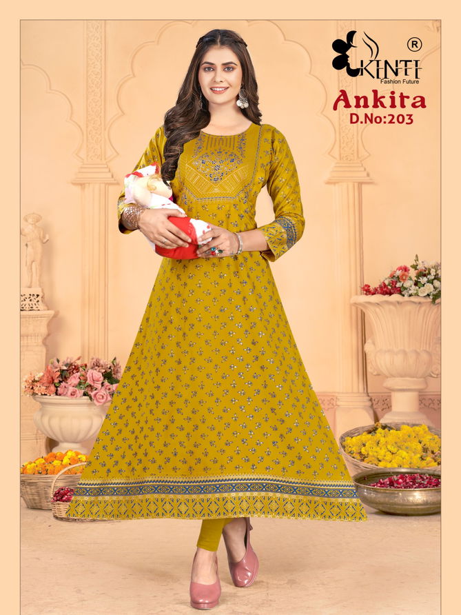 Ankita 2 By Kinti 201 To 208 Anarkali Kurtis Catalog
